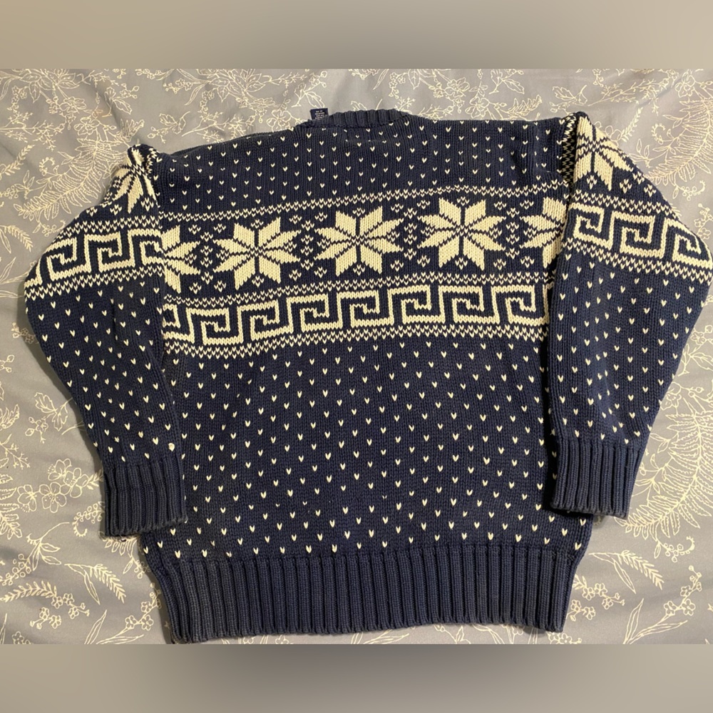 Gap Vintage Fair Isle Sweater 100 Cotton Mens L Gem